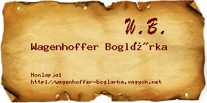 Wagenhoffer Boglárka névjegykártya